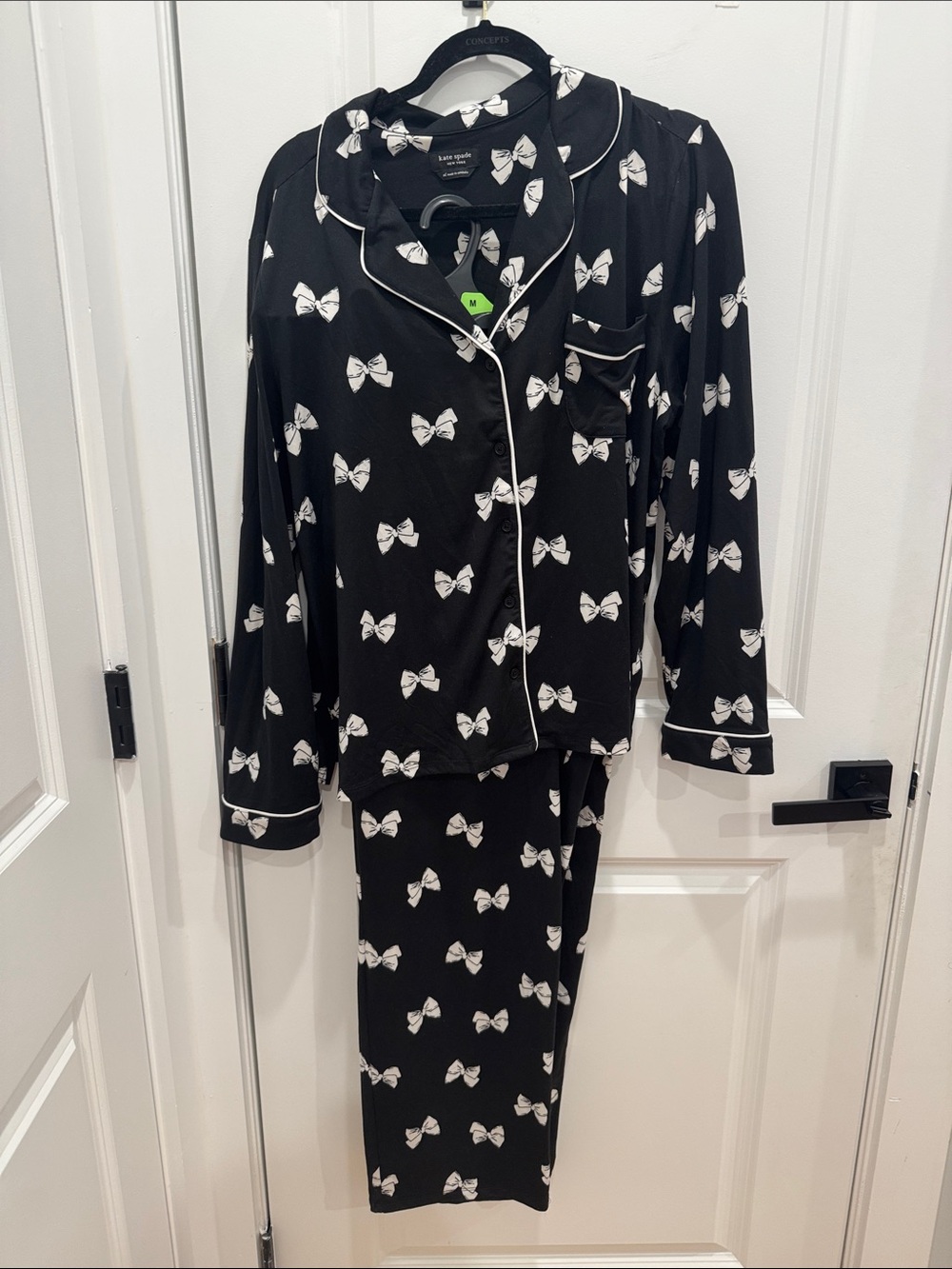 Kate Spade Black Bow-Print womens Pajama Set